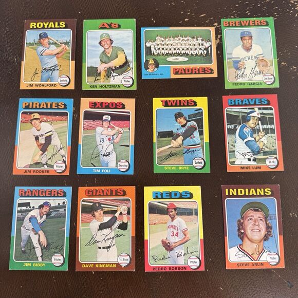 1975 Topps Baseball 12 Card Lot w Dave Kingman Pedro Garcia Tim Foli Jim Bibby - Picture 1 of 12